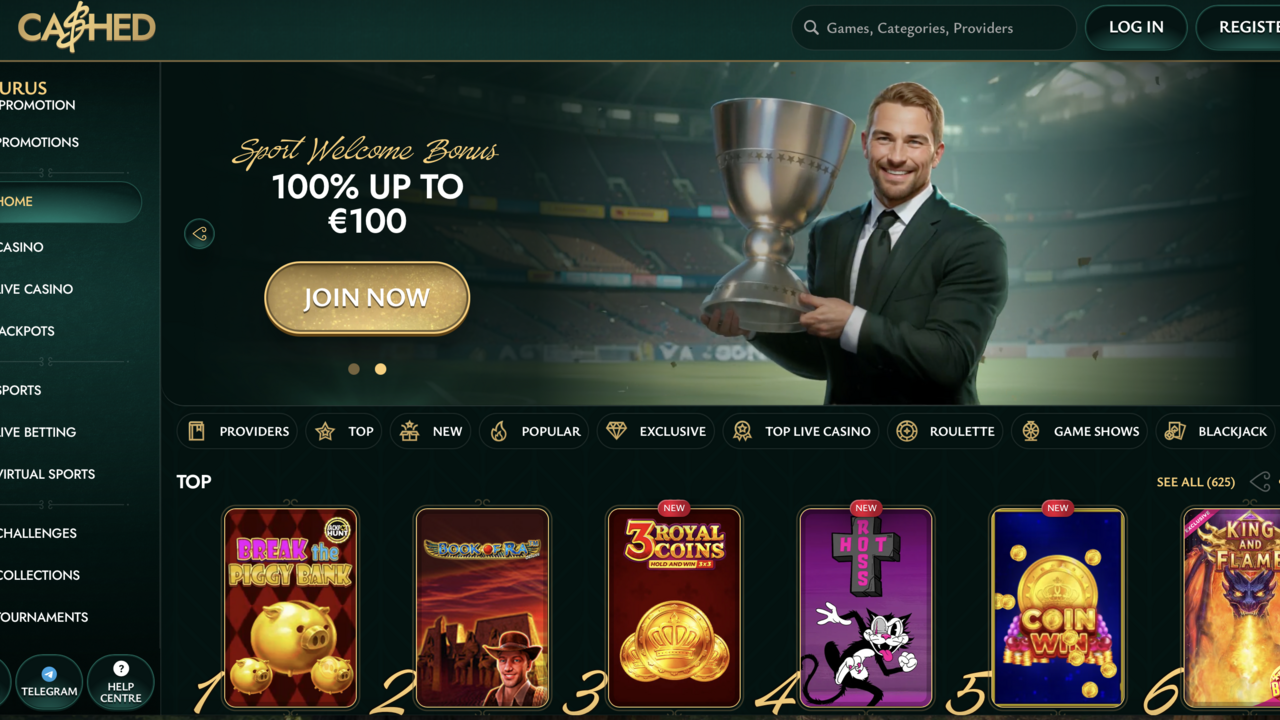 RollXO Casino Screenshot der RollXO Casino-Startseite mit Cashback-, VIP- und Live-Turnier-Aktionen
